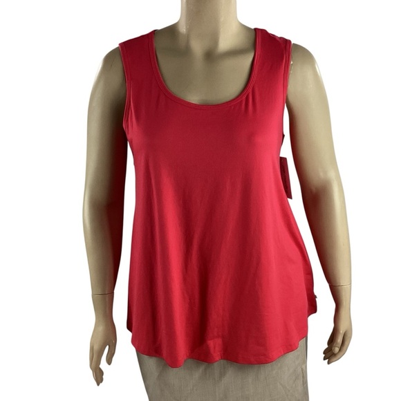 Marika Geranium Back-Cutout Twist Scoop Neck Tank 1X - Picture 1 of 7